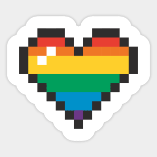 HEART PRIDE PIXEL ART LGBT LOVE Sticker